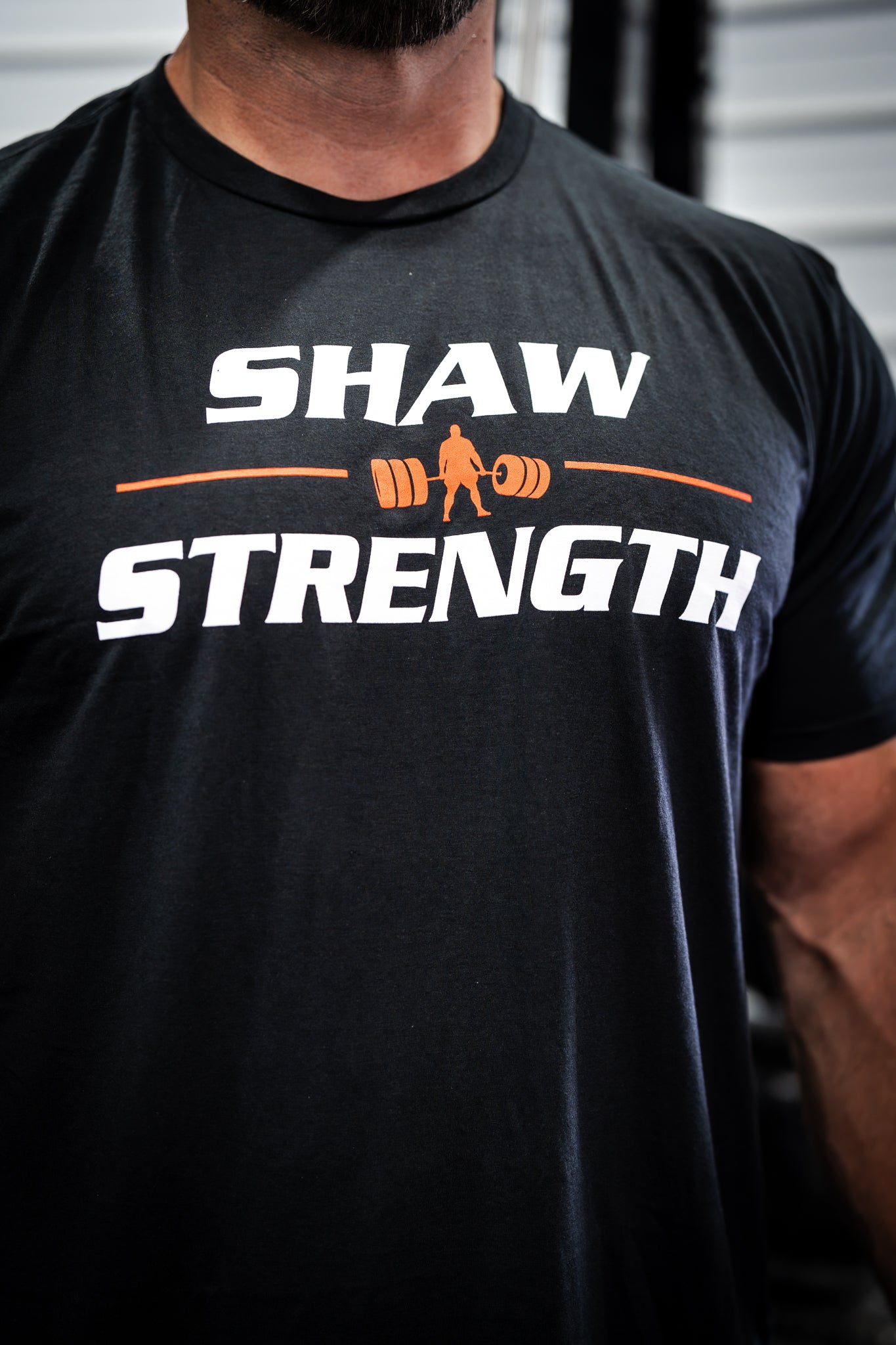 SHAW STRENGTH RED DEADLIFT BAR T-SHIRT