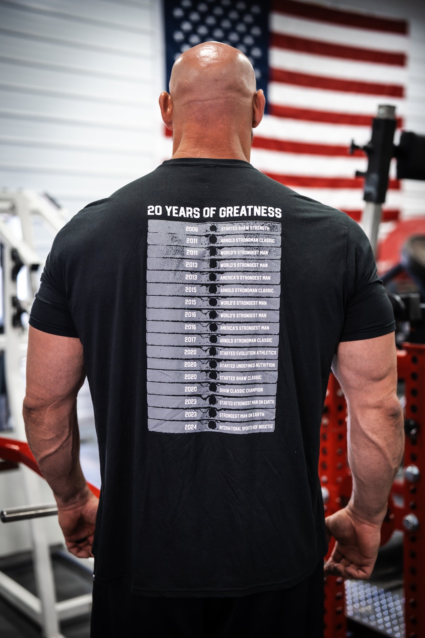 Shaw Strength 20th Anniversary Weight Stack T-Shirt
