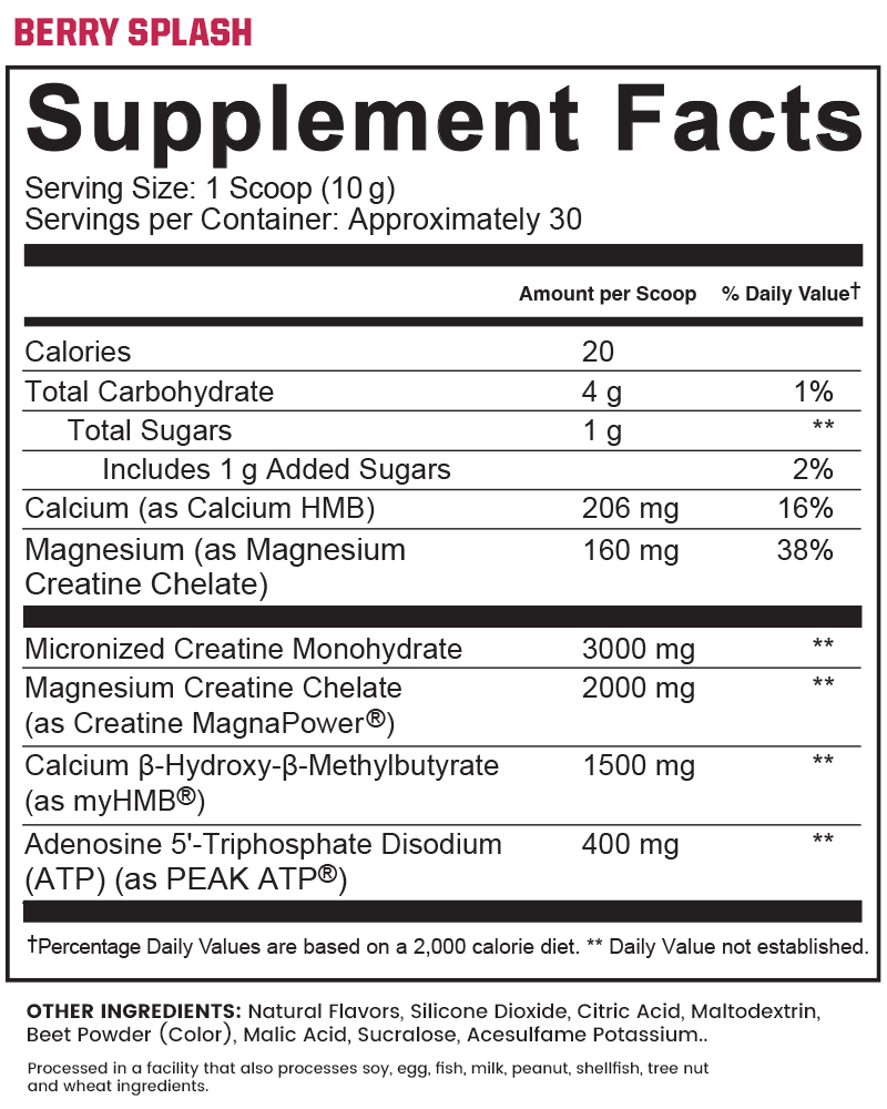 Supplement/Nutrition Facts label