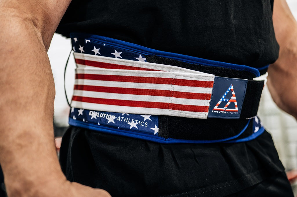 Born In The USA Support Belt by Evolution Athletics