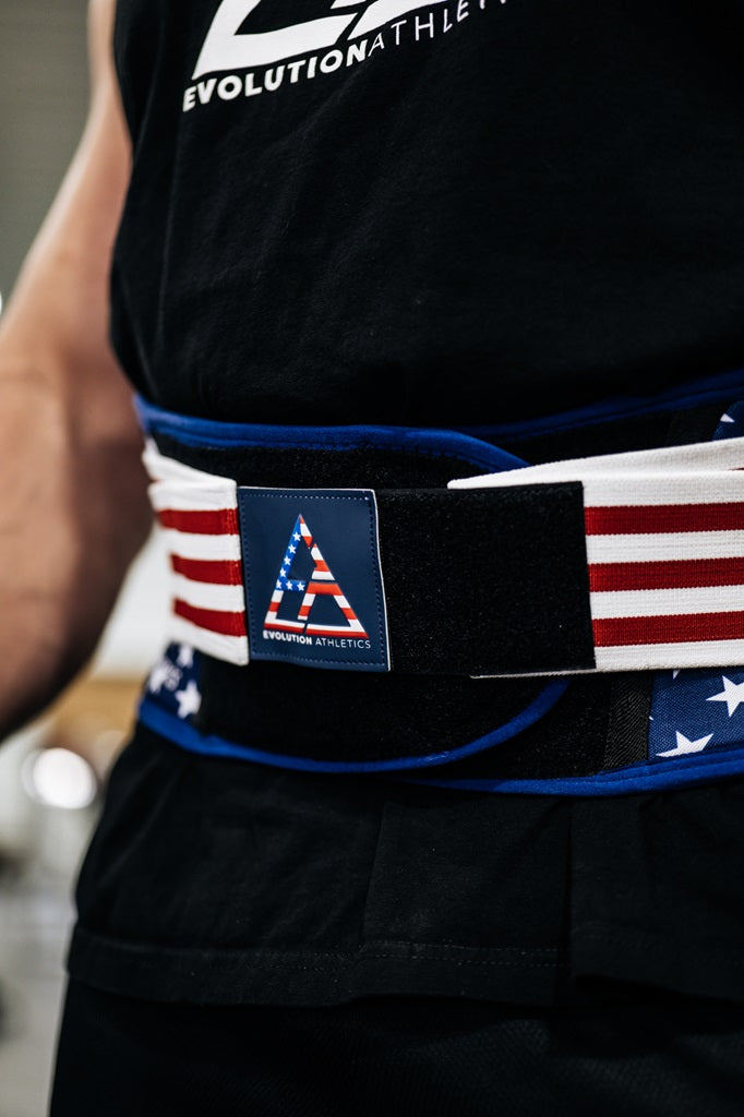 Born In The USA Support Belt by Evolution Athletics
