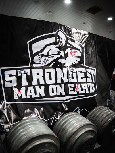 SIGNED 2023 STRONGEST MAN ON EARTH BANNER RAFFLE