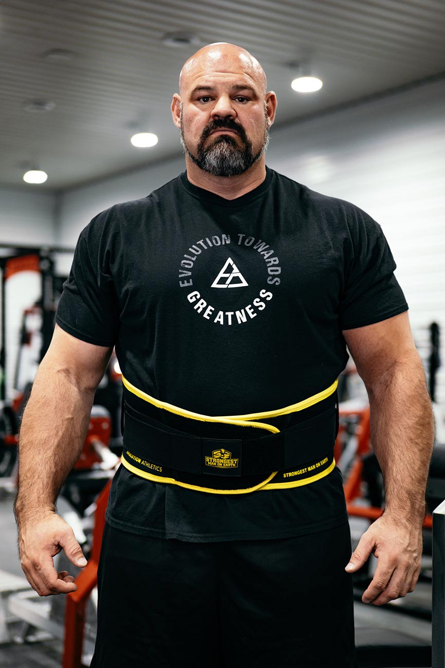 STRONGEST MAN ON EARTH Support Belt - Black & Gold