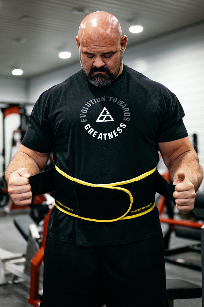STRONGEST MAN ON EARTH Support Belt - Black & Gold