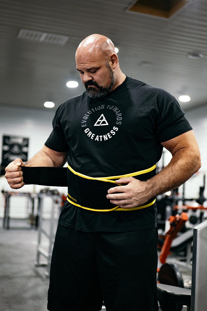 STRONGEST MAN ON EARTH Support Belt - Black & Gold