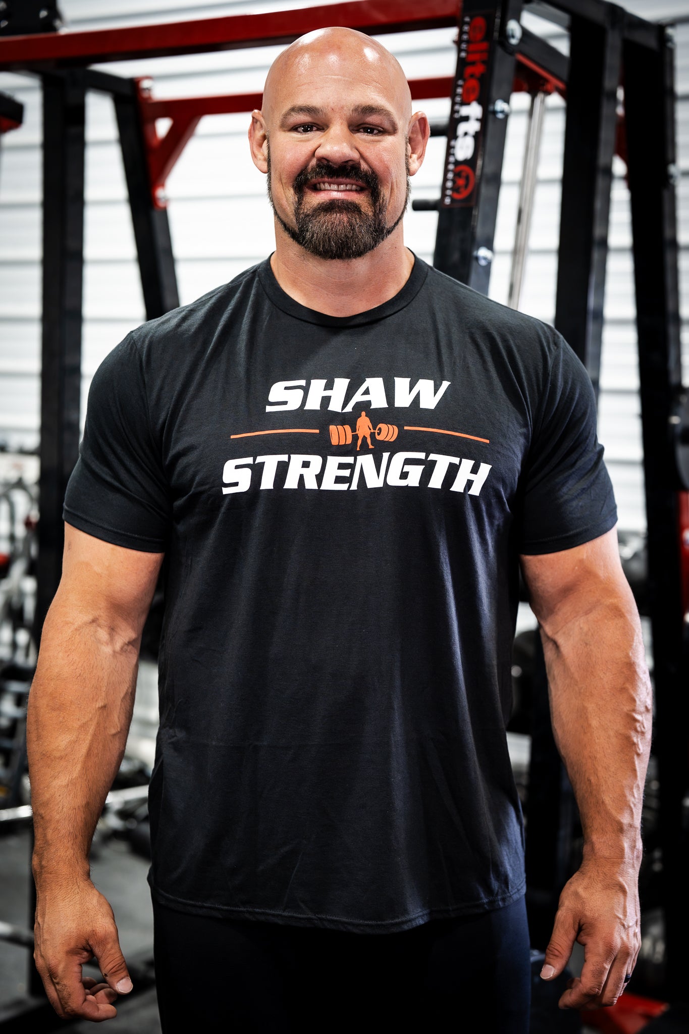 SHAW STRENGTH RED DEADLIFT BAR T-SHIRT