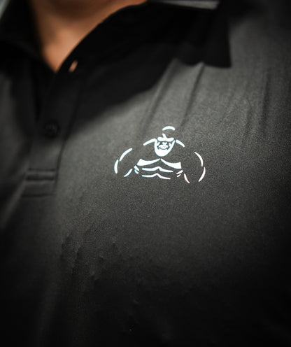 Brian Shaw Wearing a polo shirt