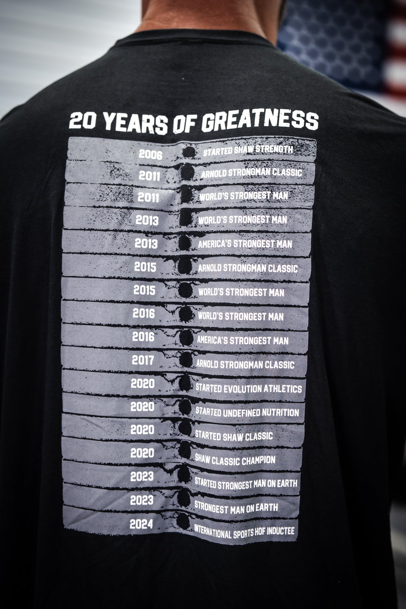 Shaw Strength 20th Anniversary Weight Stack T-Shirt