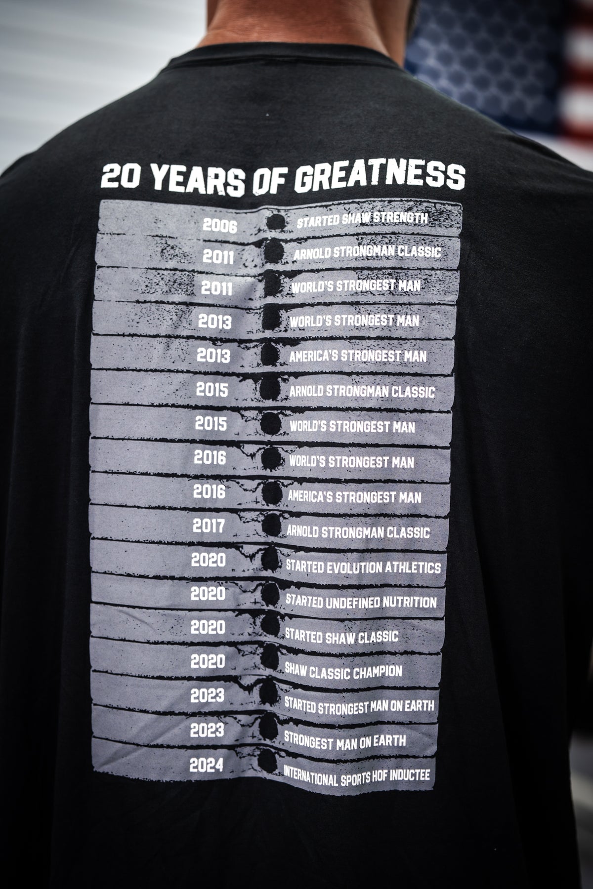 Shaw Strength 20th Anniversary Weight Stack T-Shirt