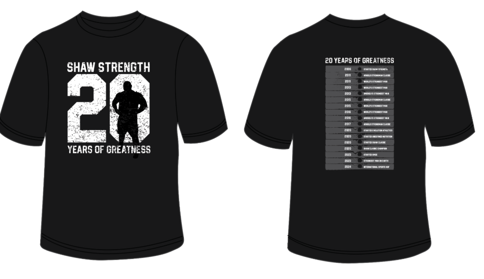 Shaw Strength 20th Anniversary Weight Stack T-Shirt