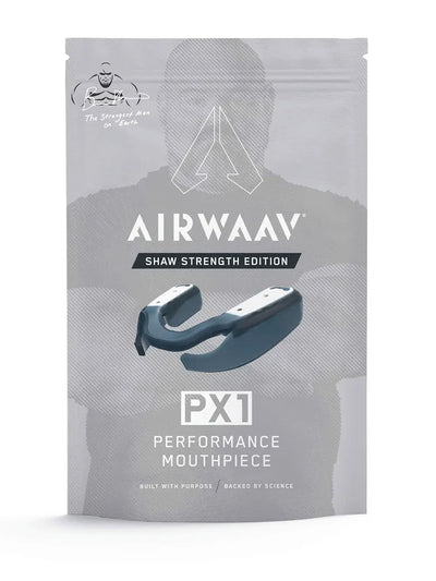 AIRWAAV PX1 Performance Mouthpiece Shaw Strength packaging on a white background