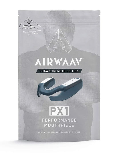 AIRWAAV PX1 Performance Mouthpiece Shaw Strength packaging on a white background