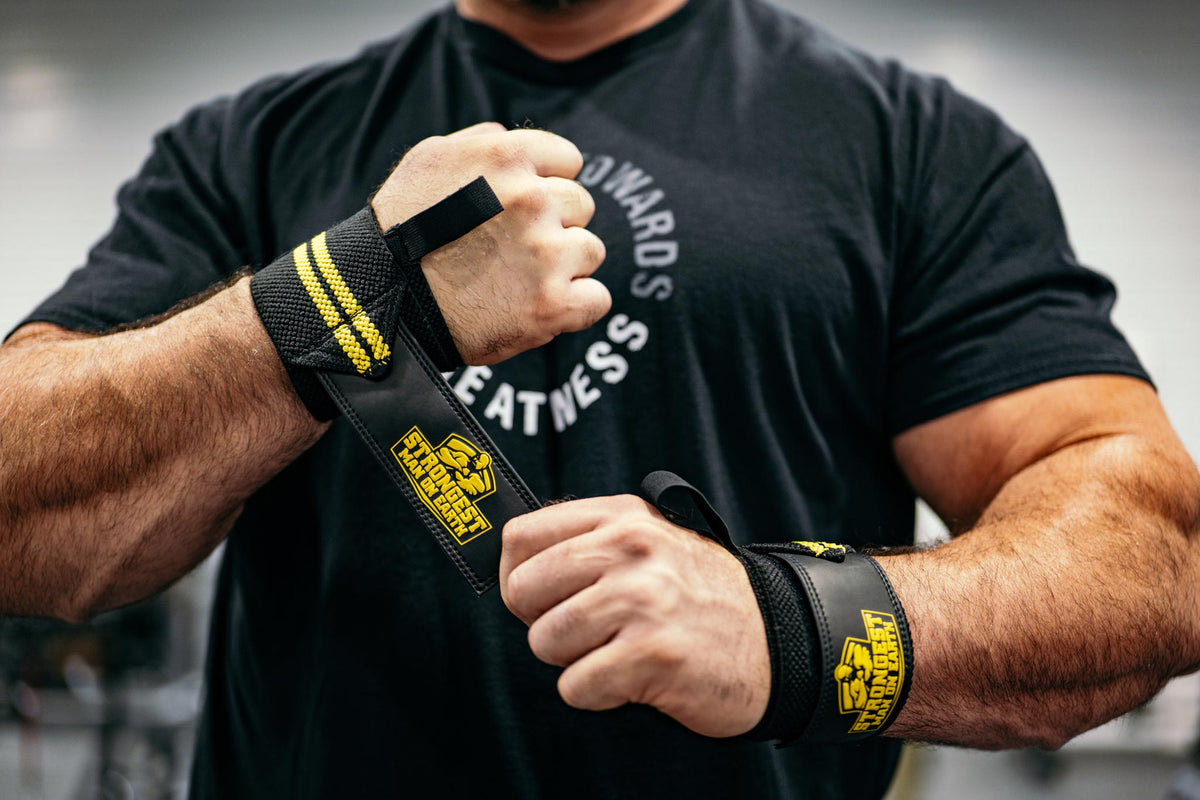 Limited Edition STRONGEST MAN ON EARTH Wrist Wraps - 20"