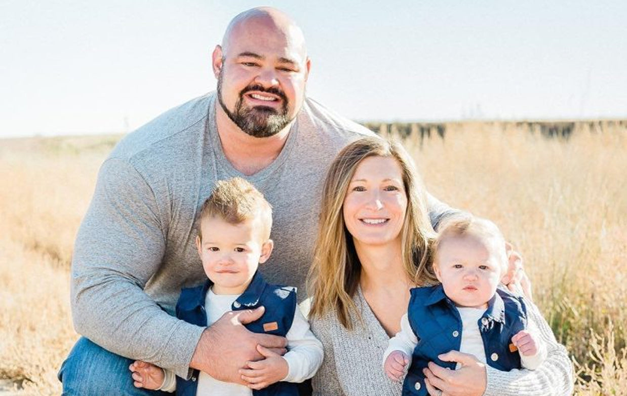Brian Shaw with Keri, Braxton and Kellen