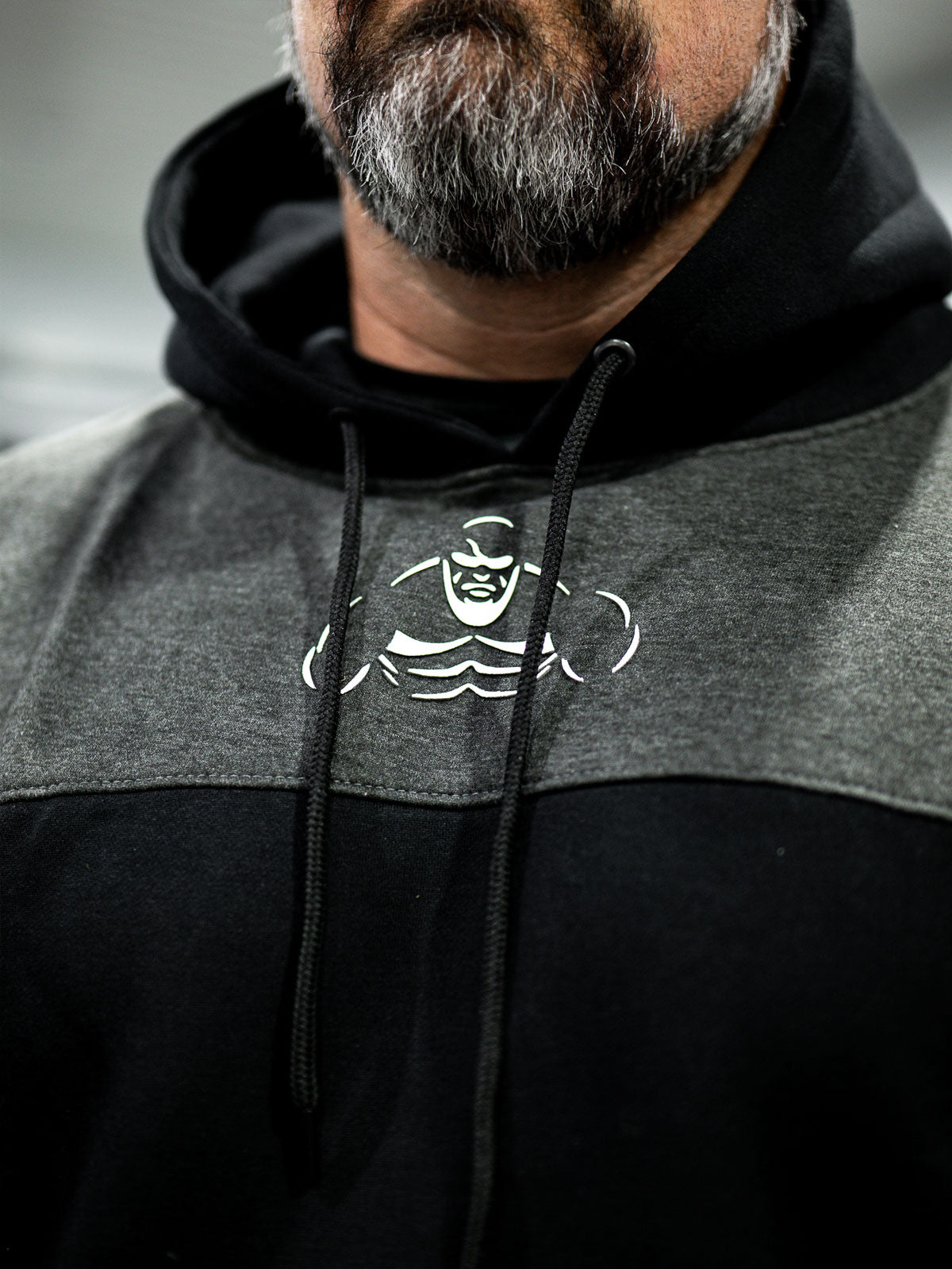 Shaw Strength Gray Black Figure Hoodie