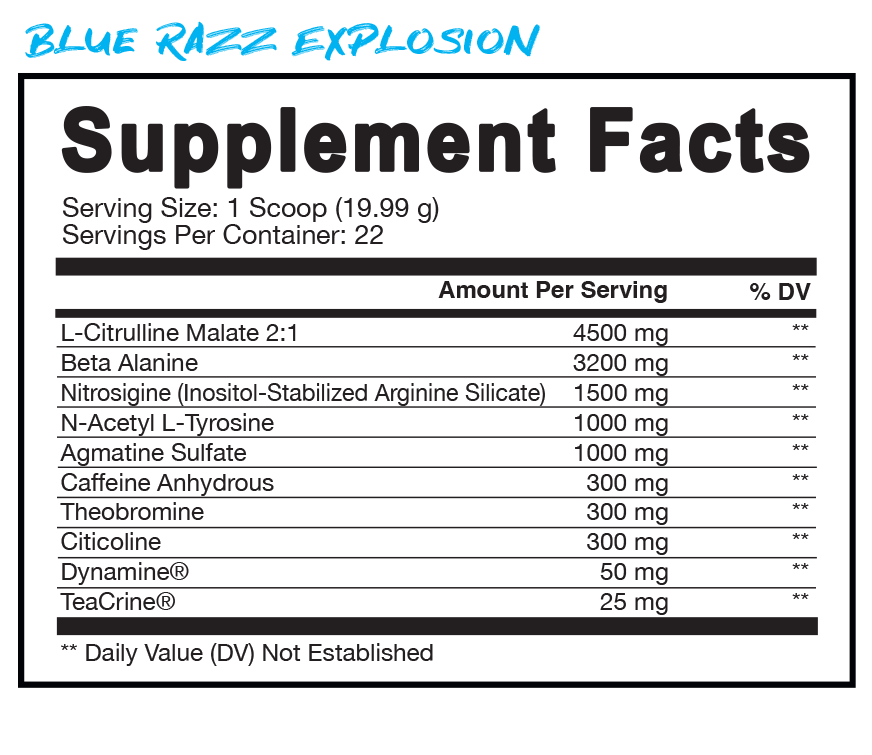 Supplement facts: BLUE RAZZ EXPLOSION