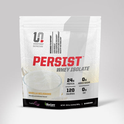 Persist Whey Protein Isolate - Vanilla Milkshake flavor nutritional supplement made by Undefined Nutrition - Brian Shaw