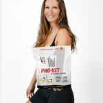 Keri Shaw holding a bag of Pro-Vit Vitamin Packs