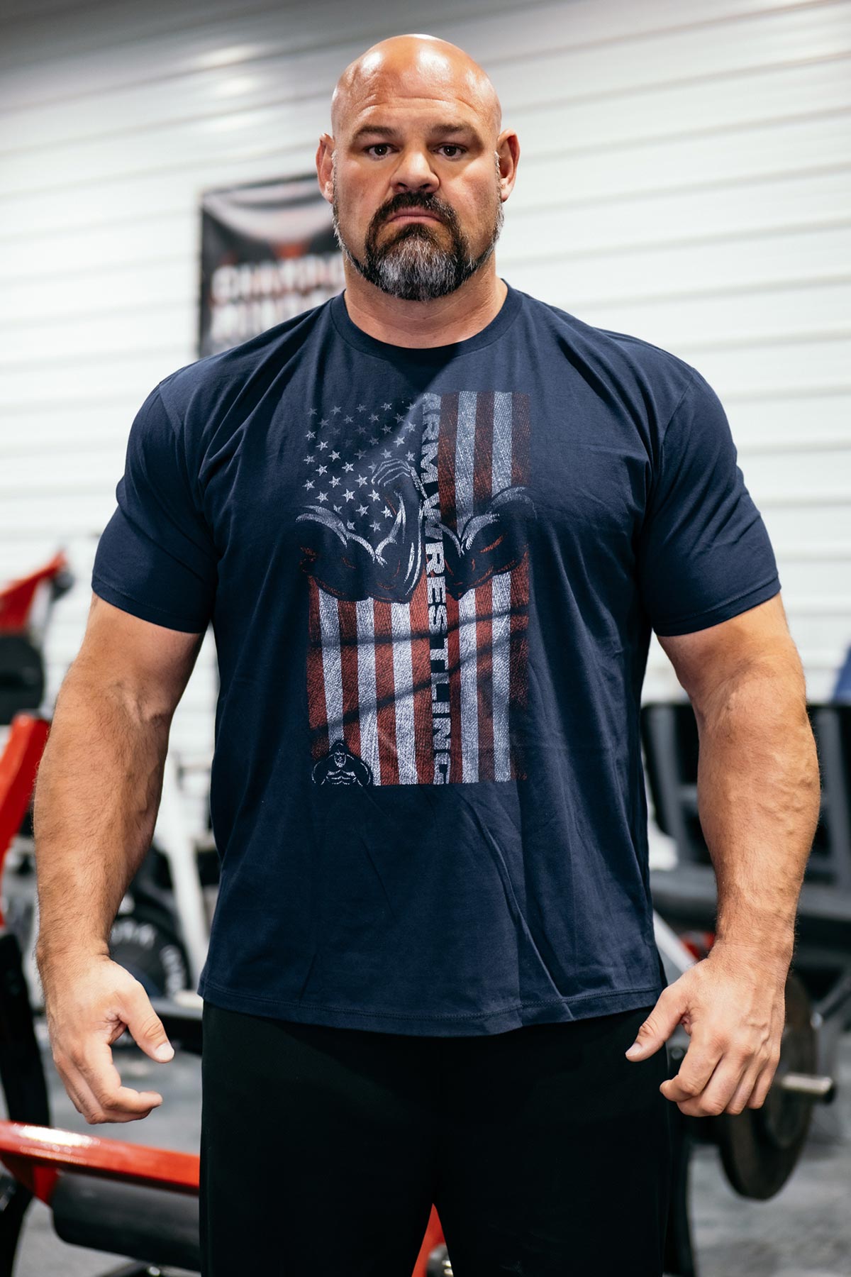 ARM WRESTLING FLAG T-SHIRT BY BRIAN SHAW